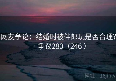 网友争论:结婚时被伴郎玩是否合理? · 争议280(246 ) 网友争论:结婚时被伴郎玩是否合理? · 争议280(246 )